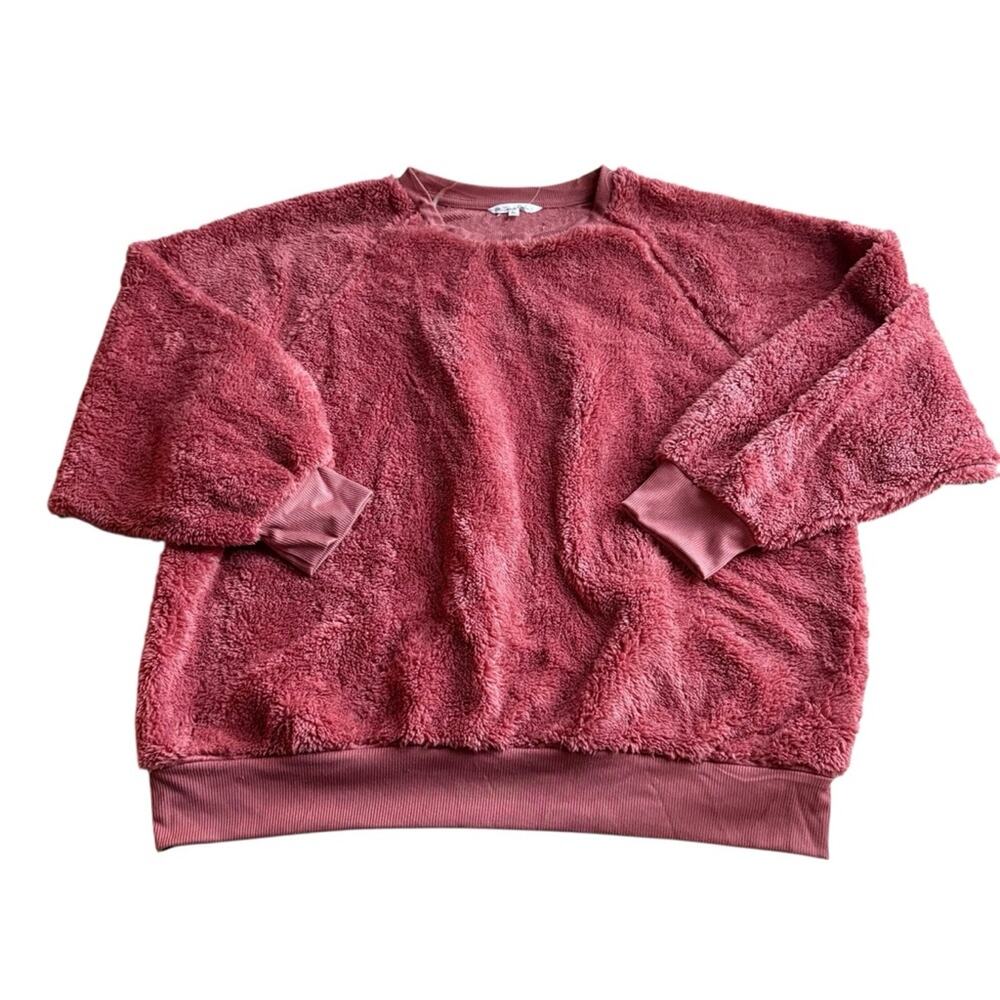 Women's Plush Burgundy Sweatshirt